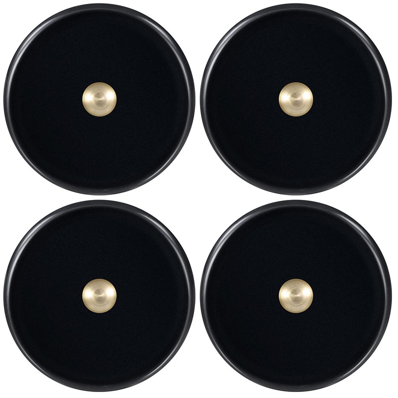 Nupuyai 2pcs Obsidian Crystal Drawer Knobs with Screws, Round Healing