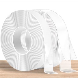 LeBao Double Sided Tape Heavy Duty, 16.4FT Double Sided Mounting Tape, Nano Tape, Clear Adhesive Tape for Wall Tape Sticky Poster Carpet Decor