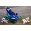 1½" Tall Blue Dyeing Poison-Arrow Frog Miniature Glass Blown Morphing