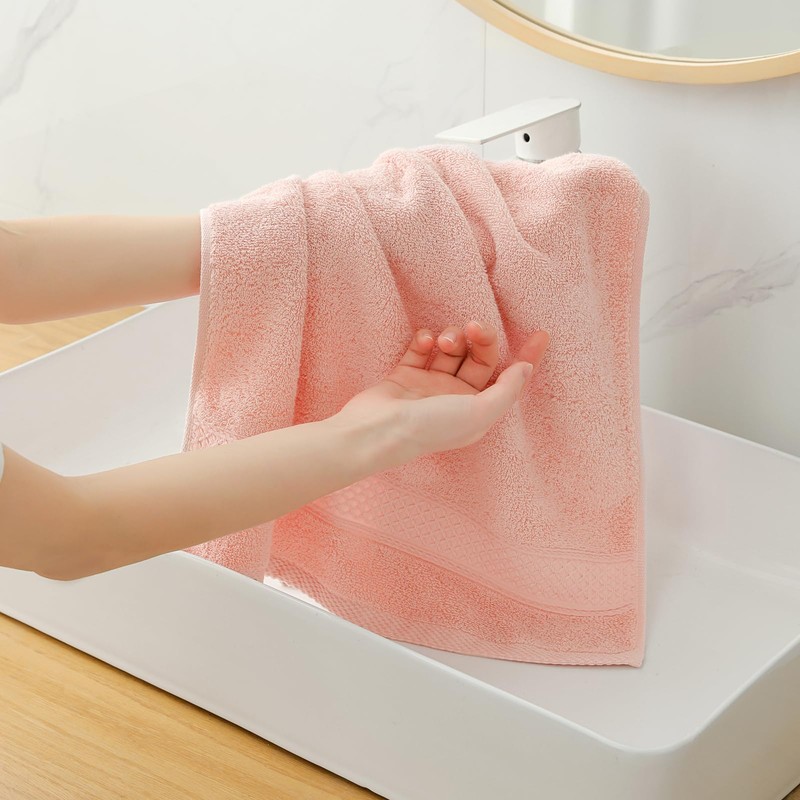 QAJ 6 Pack Hand Towel Set, 16 by 28 inches,