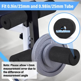 Deekin 4 Pcs Foam Foot Pad Rollers Buffer Tube Cover for Exercise Machine Home Gym Equipment Replacement Pads for Leg Extension Weight Bench Inversion Table(0.87 x 3.4 x 6.3 Inches)