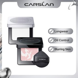 CARSLAN Black Magnet Pressed Setting Powder, 24H Longlasting Oil Control Translucent Powder, Poreless, Waterproof, Lightweight, No Caking, Talc Free:_Pink for natural brighten