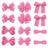 Everyday Hair Bows for Girls,12Pcs 3-Inch Hot Pink Boutique Grosgrain