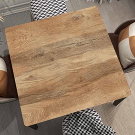 TREGAUSI Wood Grain Square Tablecloth Fitted Table Cover with Elastic Edge Tablecloths Waterproof Polyester Cloth Covers for Indoor Home Outdoor Picnic, Fit for 24"x24" Tables Style17