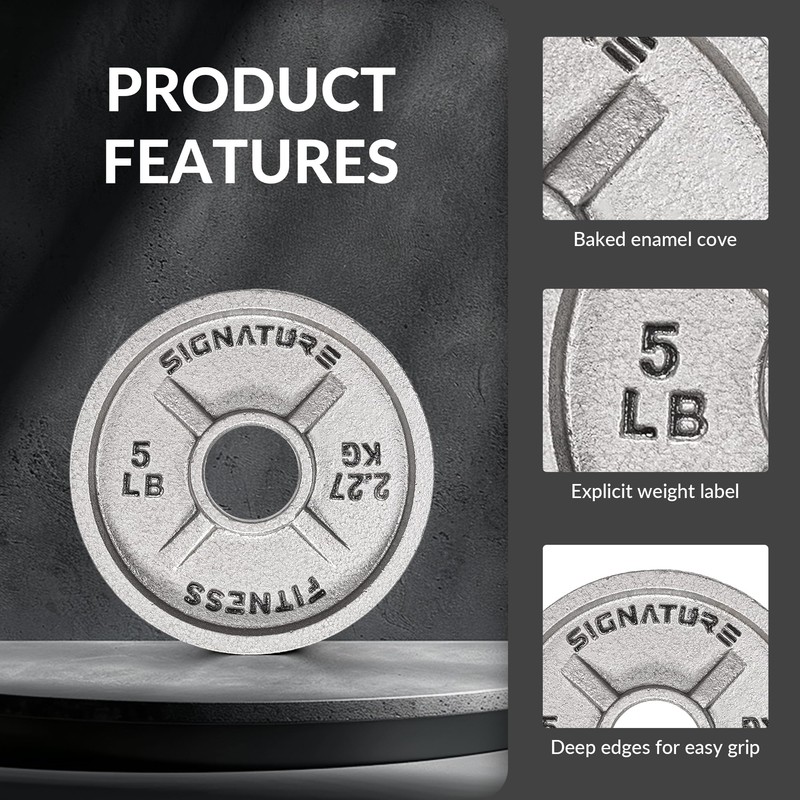 Deep Dish 2-Inch Olympic Cast Iron Weight Plates with E-Coating