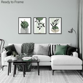 NymphFable Sage Green Boho Wall Decor Poster Modern Minimalist Abstract Geometric Wall Poster for Bedroom Living Room 12x16 in Unframed Set of 3