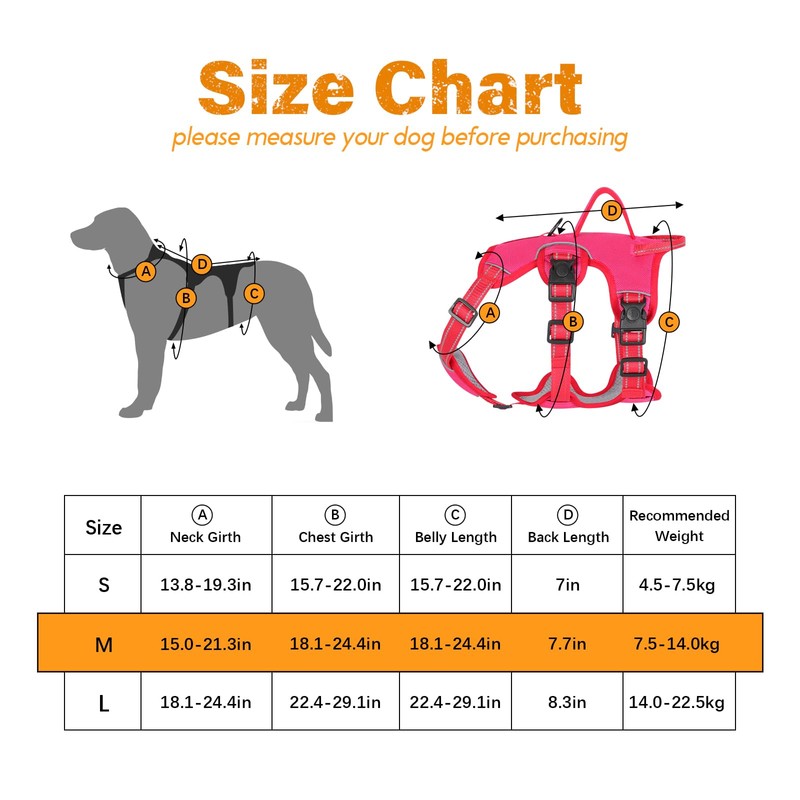 Escape Proof Dog Harness Medium Sized Six Point Adjustable, Soft