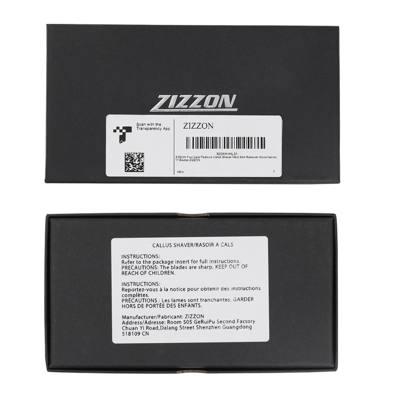 ZIZZON Foot Care Pedicure Callus Shaver Hard Skin Remover Wood