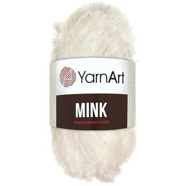 Frida's Wollhaus YarnArt 50 g Mink Fringe Yarn Plush Yarn Fluffy Yarn Effect Yarn 20 Colours (345 | White)