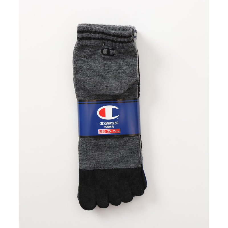 Champion CMSCX302 Socks (3 Pairs) Antibacterial Deodorization Non-Pile, 5 Toe
