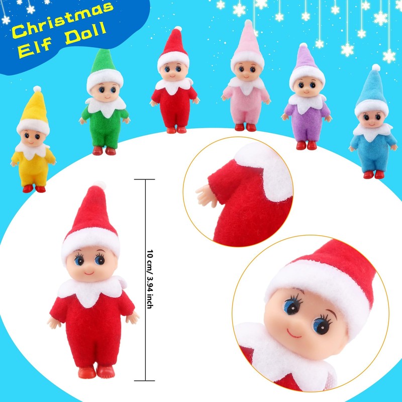 Haconba 12 Pack Mini Christmas Elf Dolls Plush Small Elf