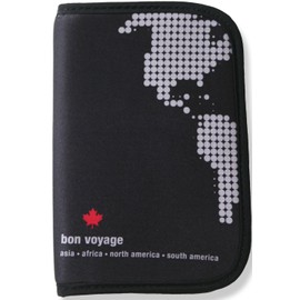 ORB Travel RFID Passport Holder Travel Wallet-WP524-GS-Earth-Grey/Silver-Zippered Credit Debit Card Travel Document Organizer Wallet Case