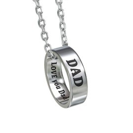 SC Products Dad Necklace with Engraved Stainless Steel Dad Ring | Dad Chain Dad Gifts for Christmas | Dad Jewellery Presents For Dad | Dad Birthday Gifts | Gifts for Dad Stocking Fillers