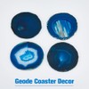 DICOSMETIC 4Pcs Natural Agate Coasters Stone Coasters Drinkware Bar Coasters