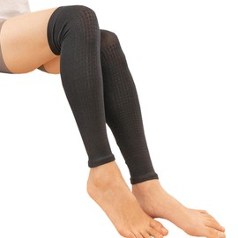 Far Infrared Rock Bath Leg Warmer, Long, Black 615-1