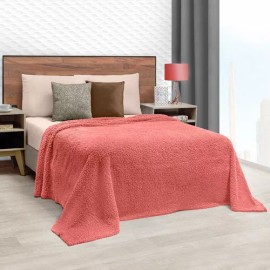 Colchas El Elefantito Cobertor Ligero Malaga King Size Térmico Color Coral Diseño de la tela Liso
