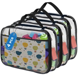 PVC Storage Bags with Zip Black Pack of 4, grey