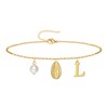 QILMILY Gold Ankle Bracelet for Women, 14K Gold Plated Waterproof