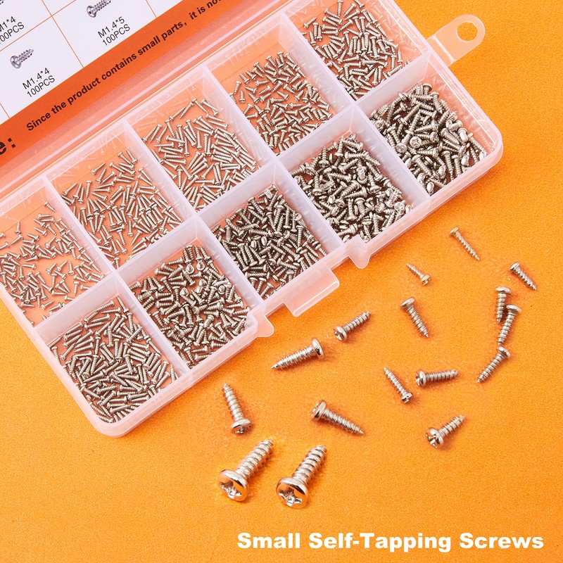 1000Pcs Mini Screw kit M1 M1.2 M1.4 M1.7 Phillips pan