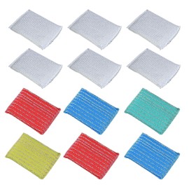 VEHYEGOI 12-Piece Wire Cloth Wire Brushes, Scouring Pads, Scrubbers, Scratch-Free Scrubbers, Sponge Scrubbers, Non-Scratch Scrubbers