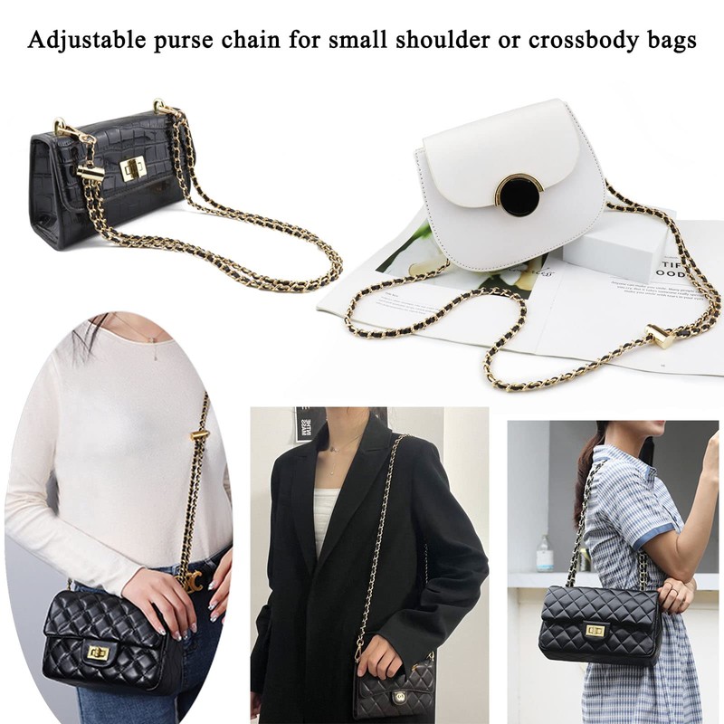 Beaulegan Thin Purse Chain Strap Adjustable Microfiber Leather Replacement for