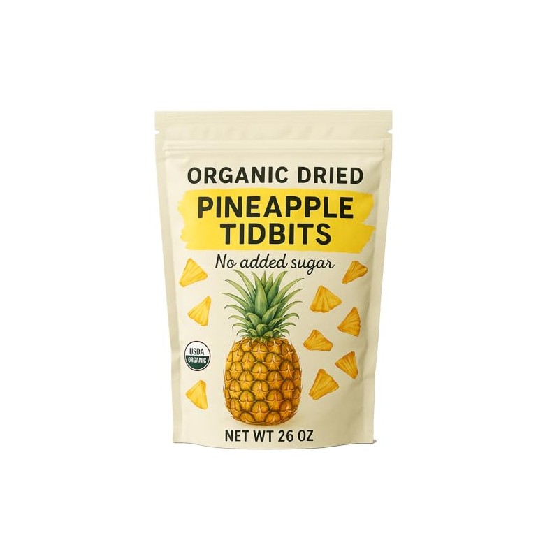 Organic Dried Pineapple Tidbits, 26 oz Bag - Healthy Dried