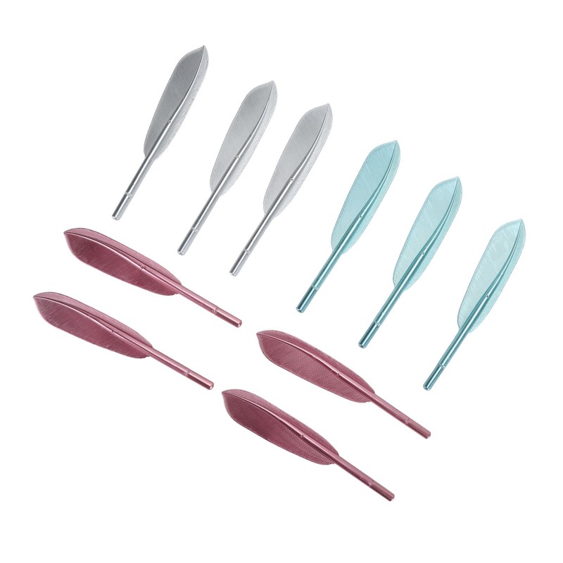 10Pcs Feather Pens Kids Ballpoint Pen Set ABS Plastic Office