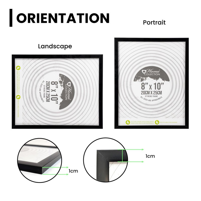 Domkora 8 x 10 Black Picture Frames Set of 3