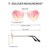 Dollger Sunglasses Womens Heart Shaped Sunglasses Thin Metal Frame Lovely