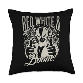 Red White and Blue Superhero 4th of July T For Men and Women Throw Pillow
