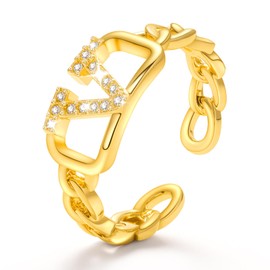 VIVILE Waterproof Design Rings Letter V Earrings, Shiny Bracelet, Chain, Simple But Elegant Rings Gifts for Women, Sterling Silver