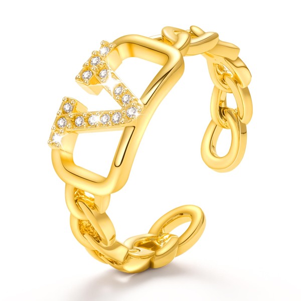 VIVILE Waterproof Design Rings Letter V Earrings, Shiny Bracelet, Chain,