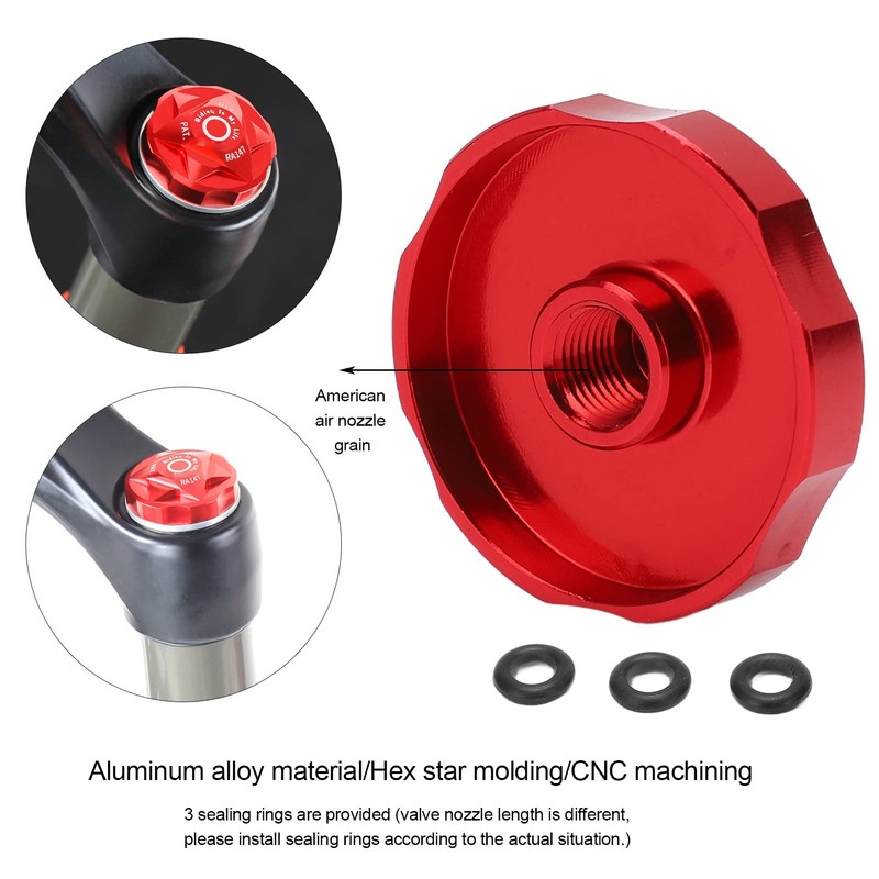 SUNGOOYUE Bicycle Valve Cover, Aluminium Alloy MTB Front Fork Caps