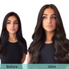 DOORES Clip-In Real Hair Extensions, Dark Brown, 40 cm, 16