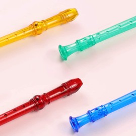 Flauta dulce soprano de Gran Alcance, Transparente estilo 8 agujero con varilla de limpieza, para estudiantes, Entretenimiento en casa, Mejora eficazmente el sentido musical (Rosa)