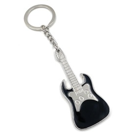 Freedale Guitar Keychain for Men Mini Cute Bass Key Chain Ring for Kids High-end Car Keyring Electric Guitar Key Holder (Black)