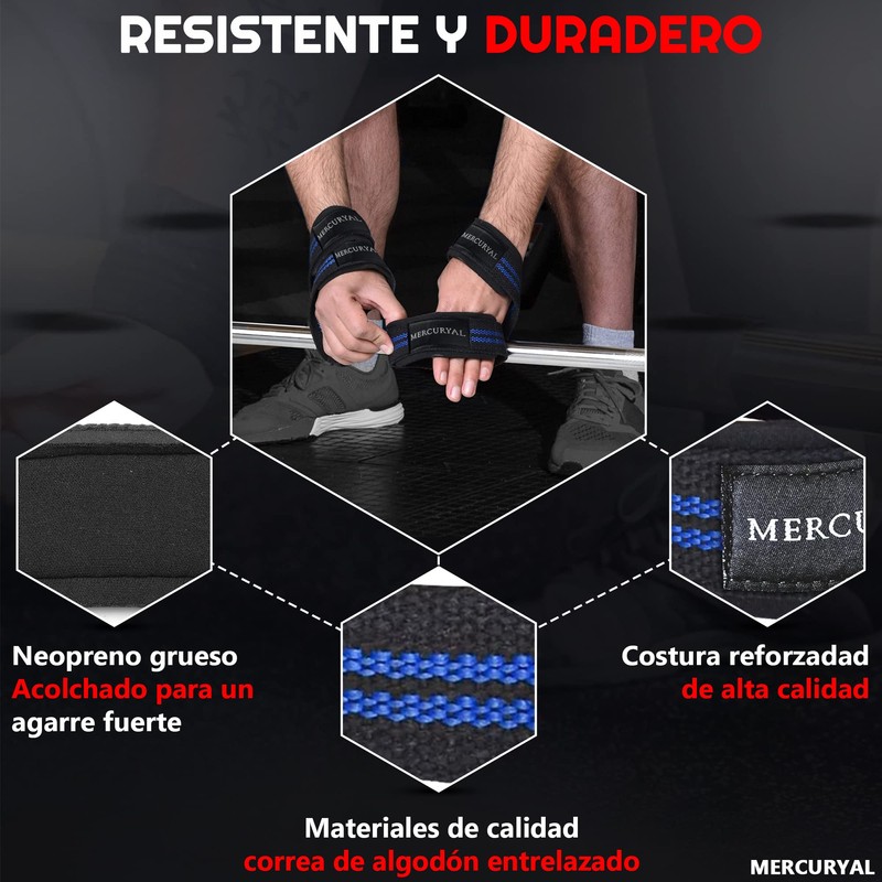MERCURYAL Figure 8 Padded Lifting Straps Strength Training - Weight