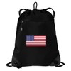 Broad Bay USA Flag Drawstring Bag American Flag Cinch Pack