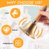 Solid Brass Call Bell, Golden Hand Bell with Wooden Handle,