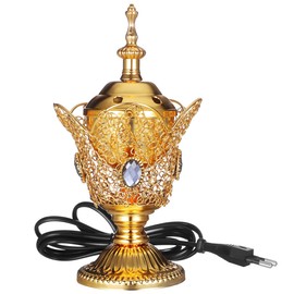 Toyvian Bruciatore di incenso elettrico in metallo per chiese del Medio Oriente, bruciatore di incenso vintage (spina europea)