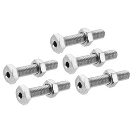 MECCANIXITY M6x30mm Hollow Screw Bolts External Hexagon Fasteners with Nuts, 304 Stainless Steel Pack of 5