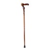 Hand Carved Wooden Walking Cane with Ergonomic Handle and Rubber
