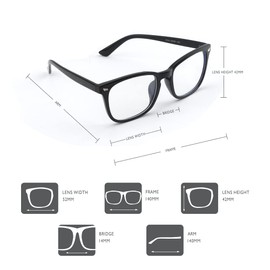 Fashion Square Blue Light Blocking Glasses - 2 Pack, Women's & Men's Computer & Gaming Glasses