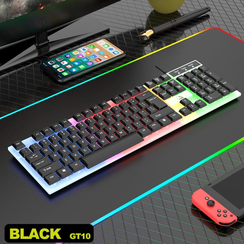 DONWELL GT100 Wired Gaming Keyboard Mouse Kits with Mechanical Feel