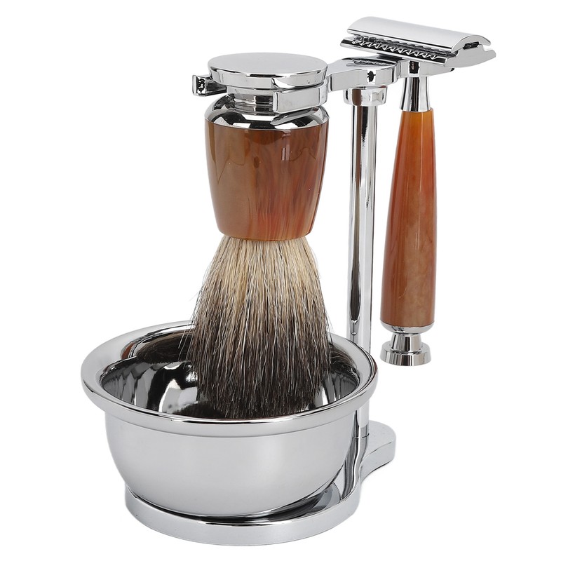 Safety Men Grooming Set Trimming Soap Stand Bowl Beard Brush
