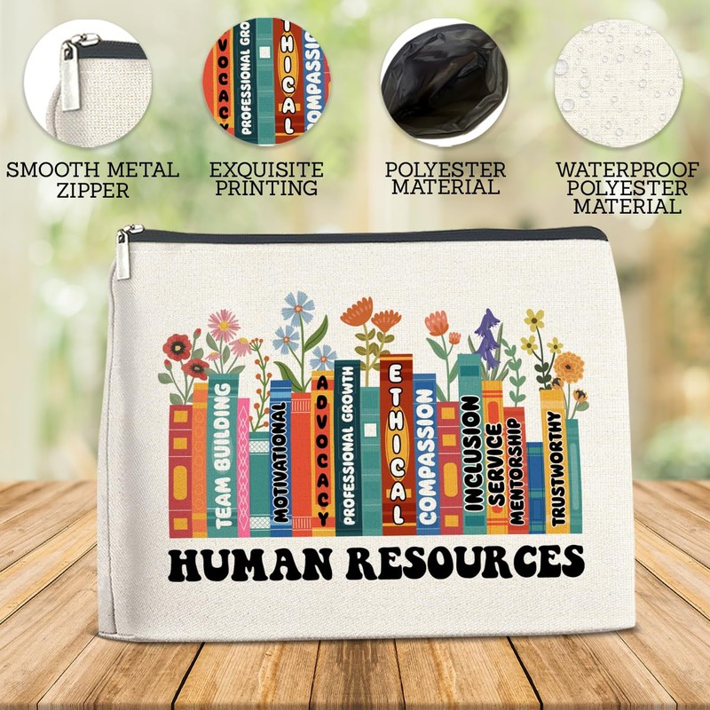 FYDHQSS Human Resources Gifts Makeup Bag for Women, HR Appreciation