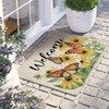 Livcoz Spring Summer Butterfly Floral Welcome Front Door Mat, Yellow