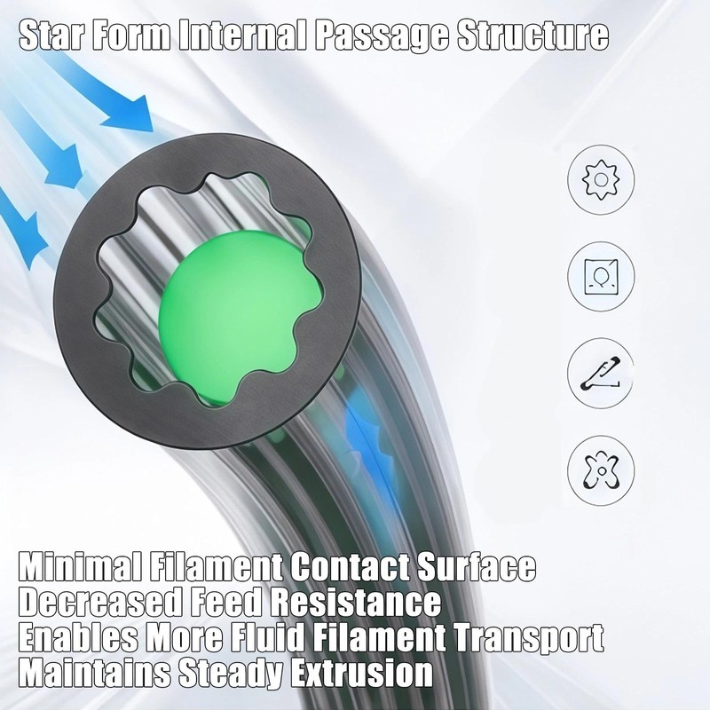 4m Star PTFE Tube Compatible with FDM 3D Printers, 1.75mm