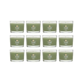Yankee Candle Signature Votive Mini Candle Jar, Sage & Citrus Scent, Natural Soy Wax Blend Candle with Natural Fiber Wick, 1.3 OZ Glass Jar (Pack of 12)