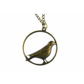 Birds In MINIBLINGS Necklace 80 cm Chain Circle XL Bronze